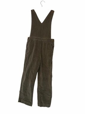 GOCCO Girls Olive Green Corduroy Overall Pantsuit Romper Sz 7-8 Fine Wale Slim